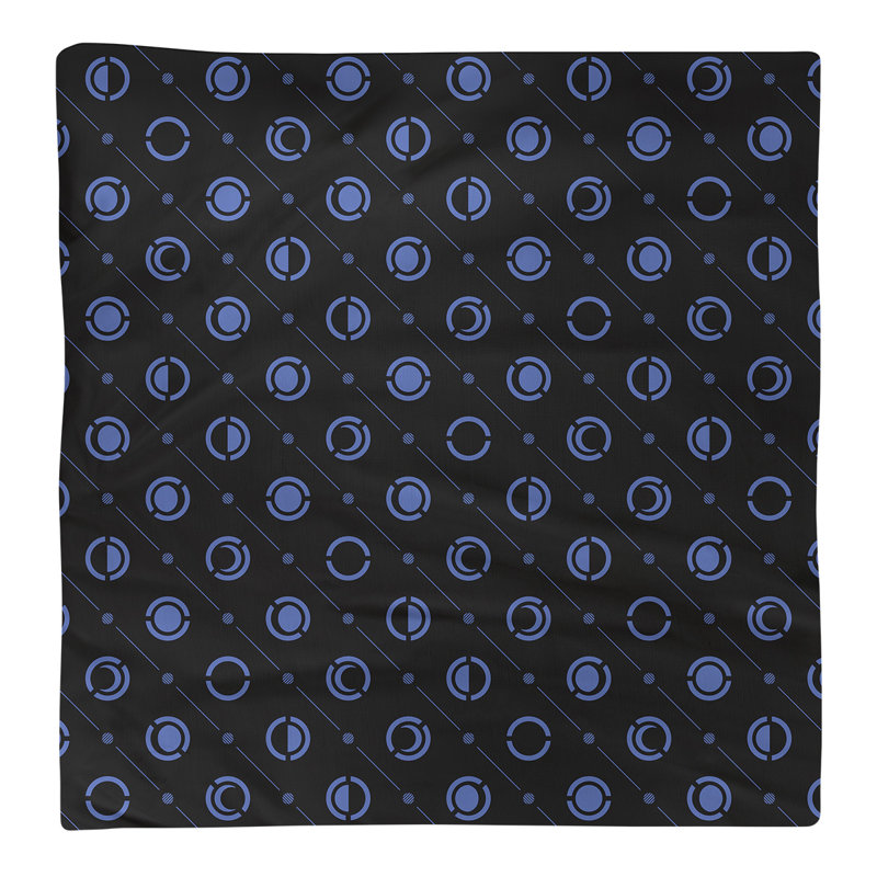 Serviette de coton deux couleurs en lune à phases Noira Gothard, H 0,1 po x l 10 po x P 10 po, Noir / Bleu, Polyester sergé
