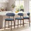 Upholstered Counter Stool with Solid Wood Frame-123848572