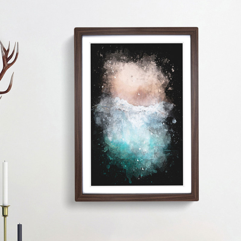 Sandy Beach - Picture Frame Graphic Art Print, 33cm H x 24cm W x 2cm D, Walnut Framed