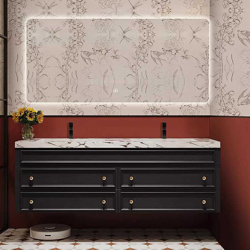 American style minimalist bathroom Vanity, Black