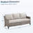 73.2 Inch Outdoor Patio Sofa, 3-Seat Gray Rattan Couch With Beige Cushions For Balcony Or Porch-241386067