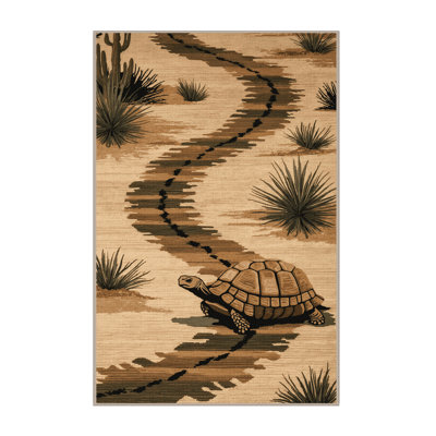 Machine Washable Nature Brown Area Rug