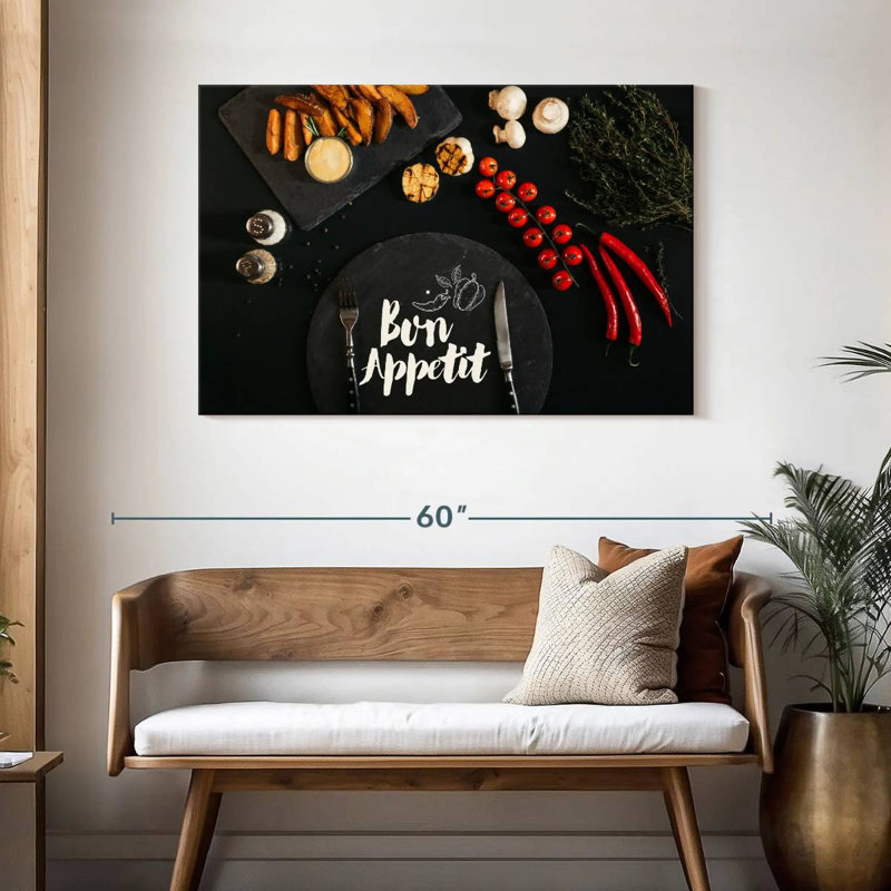Tergel Black Bon Appetit, 30" H x 45" W
