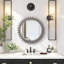 Miroir décoratif en forme de meuble vintage rétro en bois de 42 po x 42 po pour le vestibule du salon de la salle de bain ou assemblé à votre goût (brun écorce antique)-1703648483-1687854171