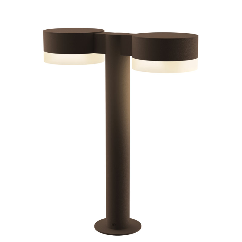 Reals LED Bollard Light, Bronze, 16" H x 5" W x 13.5" D