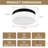 Modern Black Metal Frame Milky Glass Shade Led Flush Mount Ceiling Light, 5 Color Temperatures Adjustable For Living Room Bedroom-85124784-85124789
