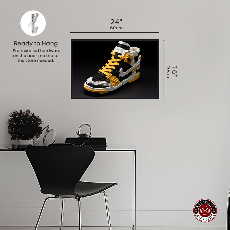 Sneaker Notoriart, 1 pièce, galerie noire, H 17 po x l 25 po, Cadre noir