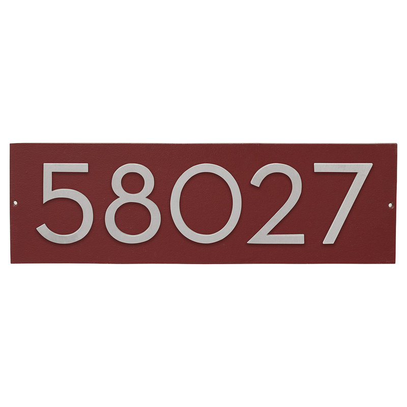 Rectangle Wall Plaque, Brick Red/Brushed Aluminum, Yes