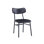 Chaise en métal noir avec dossier et siège en vinyle noir
