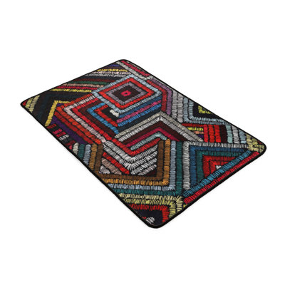 Tapis durable, 100% polyester, hauteur des poils de 0,4 po | Antibactérien, antidérapant, dessous lavable à la machine | Parfait pour le salon, la chambre à coucher et les endroits très passants, facile d'entretien et design élégant