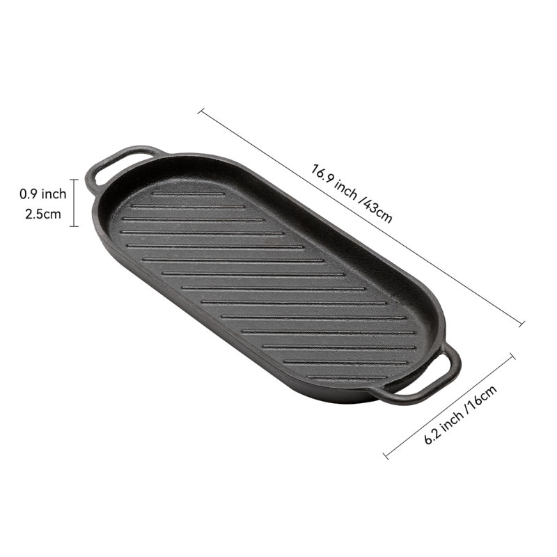 16cm Iron Grill & Griddle Pan