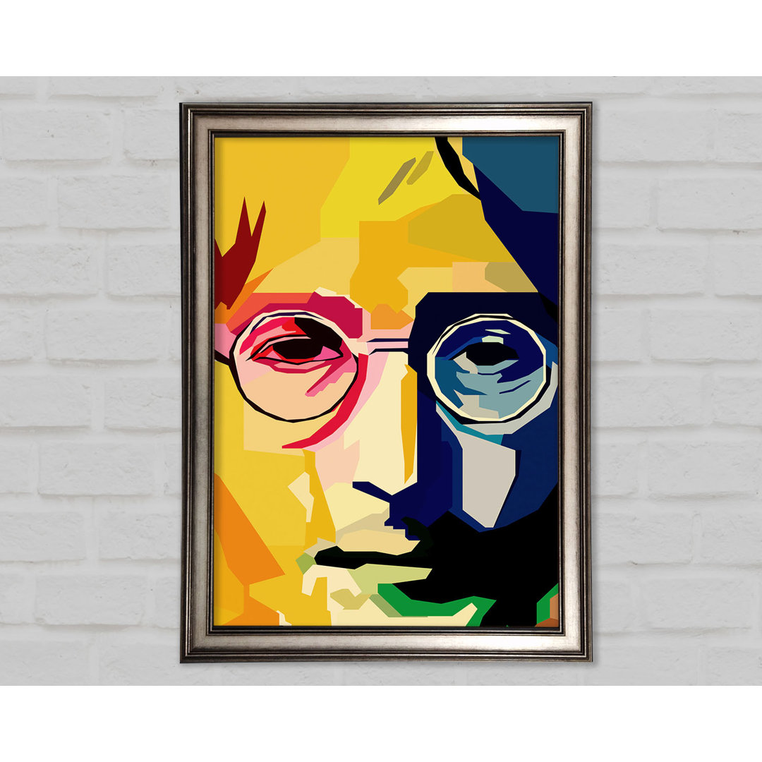 John Lennon Farben Gerahmter Druck