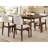 Space-saving Modern Dining Table Set, Solid Wood & Linen Chairs, Stylish For Kitchen