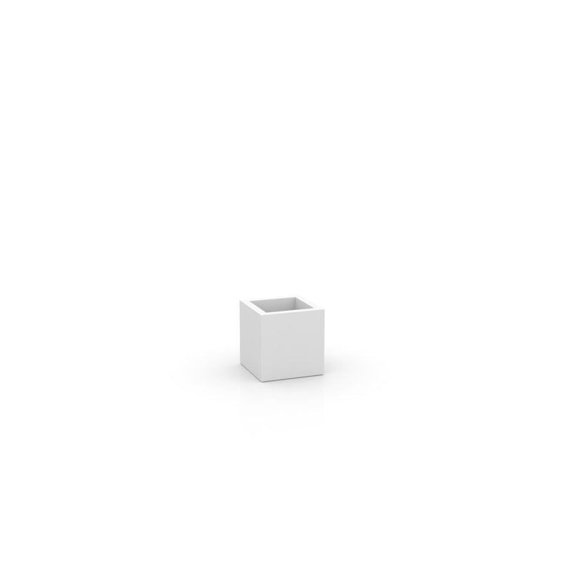 Cube - Resin Pot Planter - Basic, 11.75" H x 11.75" W x 11.75" D, White