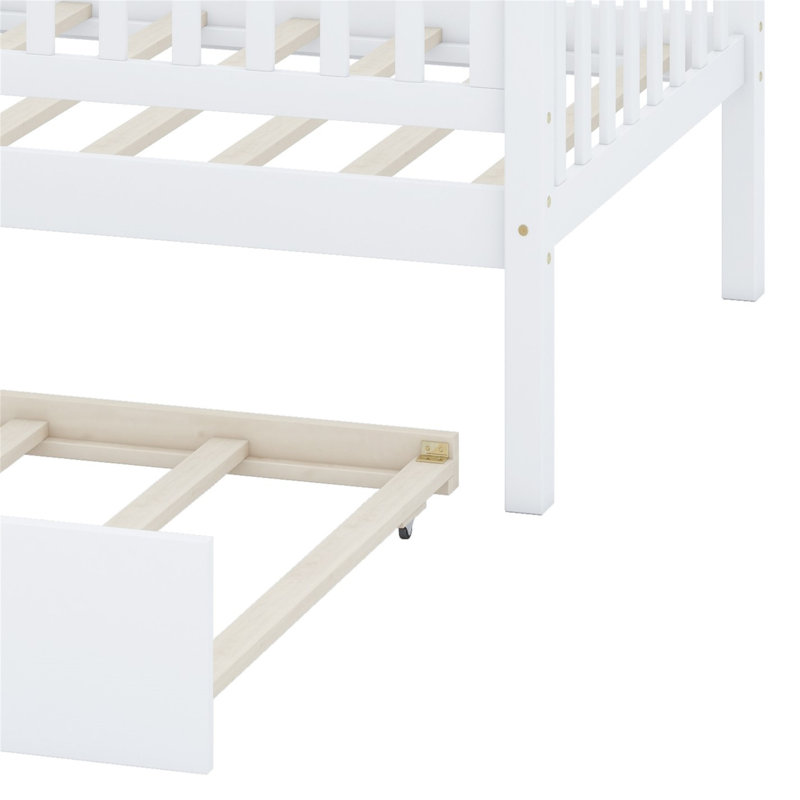 Lit de jour avec couchette et barrière de sécurité, Blanc