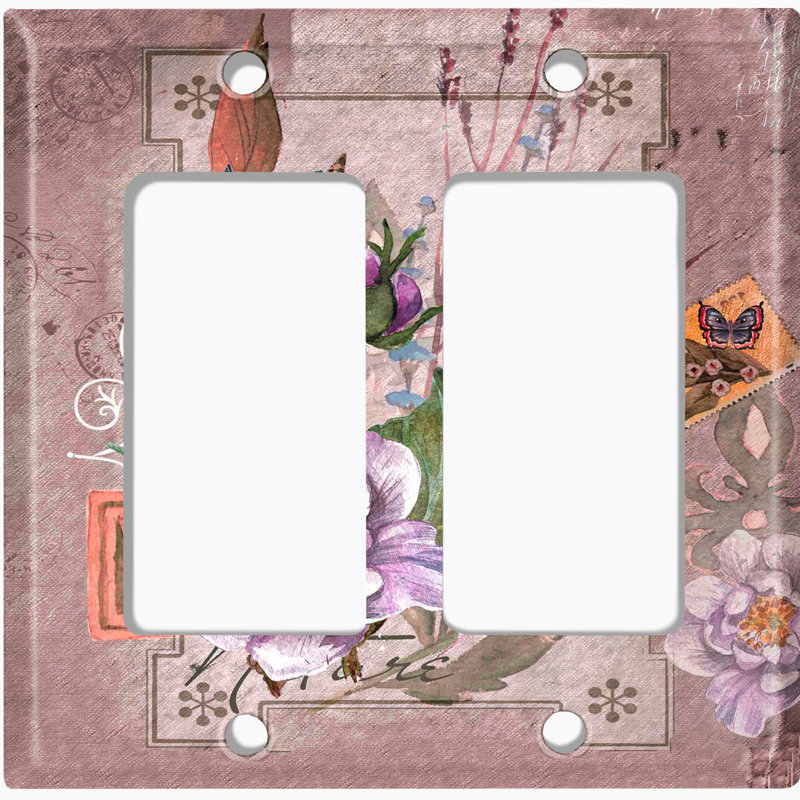 Patterned 2 - Gang Toggle Light Switch Standard Wall Plate
