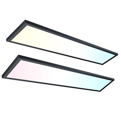 2Pack 1X4 LED Ceiling Light Fixture, 50W 5500Lm Surface Mount Thin, 3000K/4000K/5000K Adjustable, Triac Dimmable for Home & Workshop Use