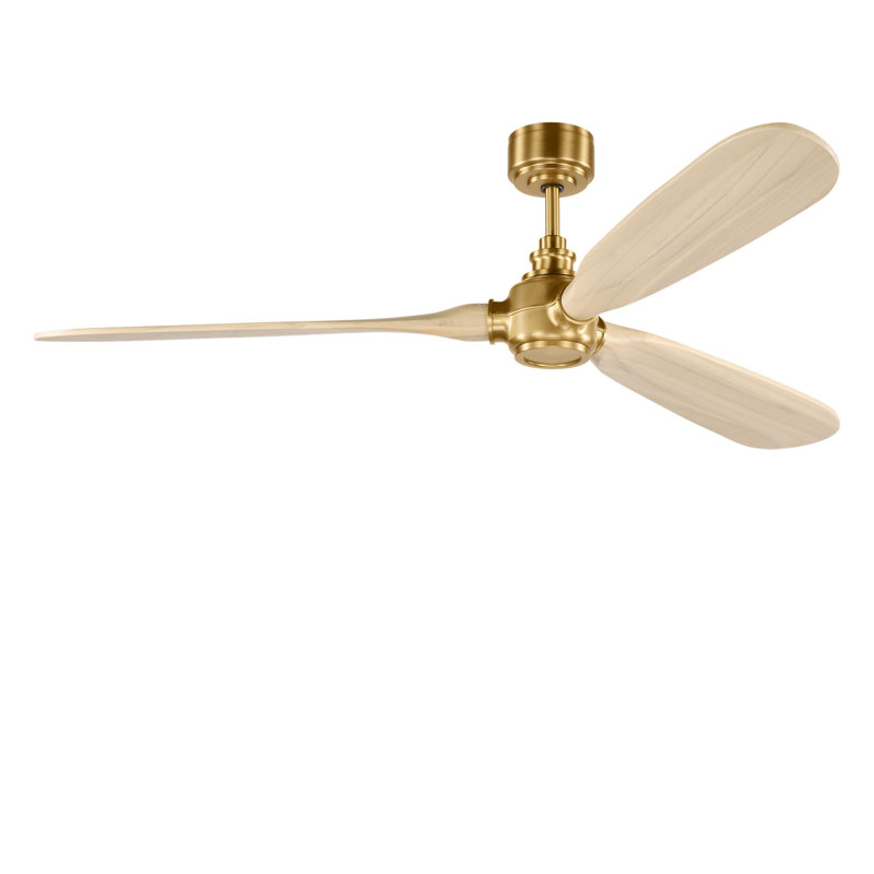 Valiant Smart 60 Ceiling Fan, Burnished Brass, Washed White Oak
