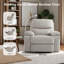 Fauteuil inclinable pivotant à bascule Anabella surdimensionné en velours avec support pour téléphone, fauteuil inclinable à bascule extra épais et rembourré, fauteuil lounge capitonné, beige, beige-1473385190-1480567558