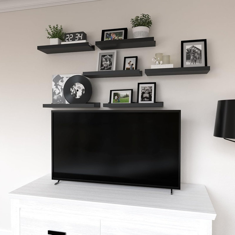 Ensemble de 6 tablettes flottantes noires
