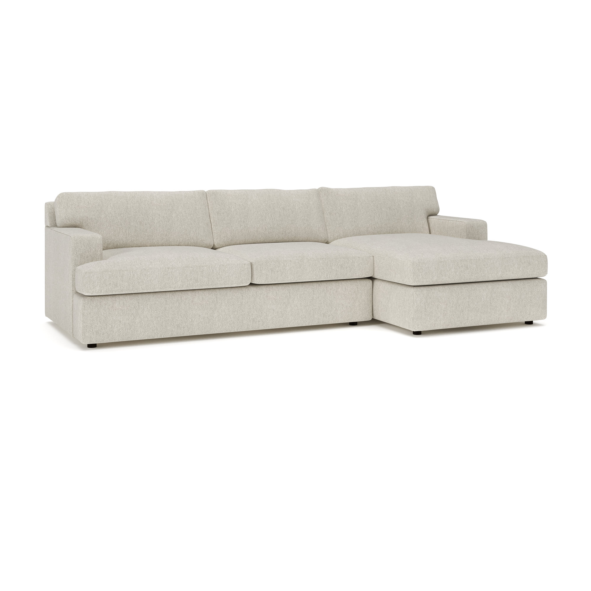 Cleo 2-Piece Upholstered Sectional, Right Hand Facing, Ticket Ash Heathered Basketweave