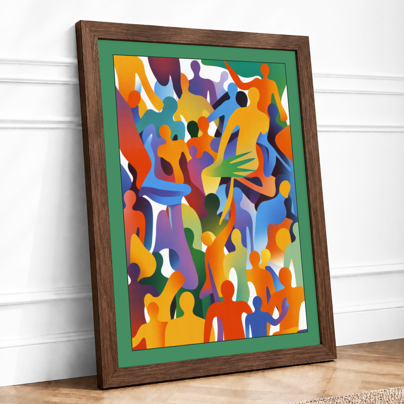 Gathered Together Modern - Framed Print, Walnut, A3 - 42.0 x 29.7 cm