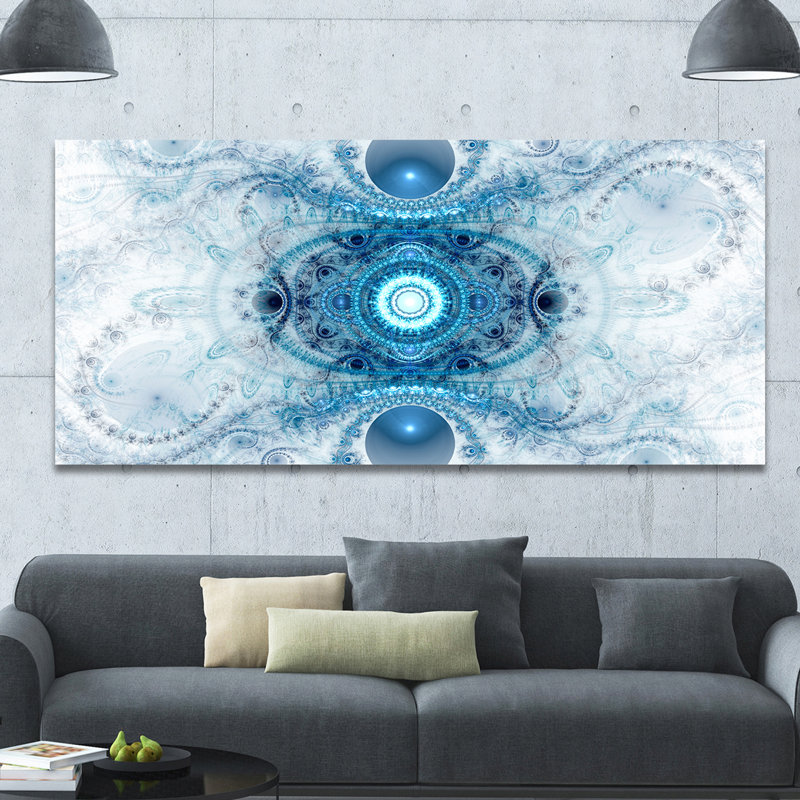 « light blue fractal pattern », impression sur toile tendue, H 28 po x l 60 po x P 1,5 po