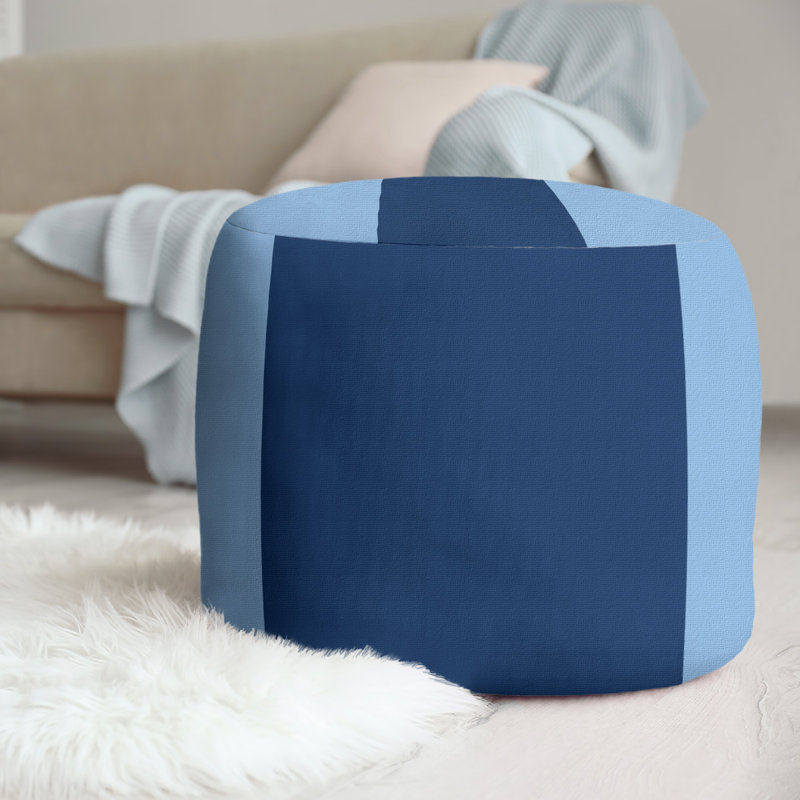 repose-pieds rond 20,5", Bleu clair / Bleu marine