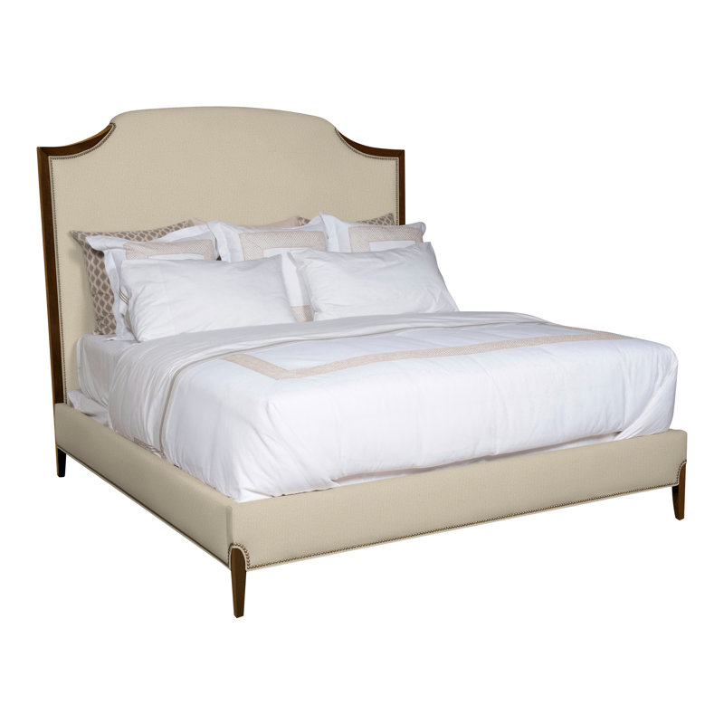 Lillet California King Upholstered Low Profile Panel Bed, Tuck Linen, Yes, Casa Blanca