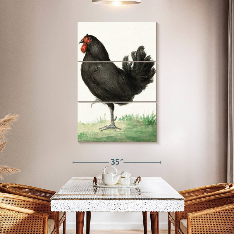 Brampt Standing Black Chicken, 50" H x 32" W