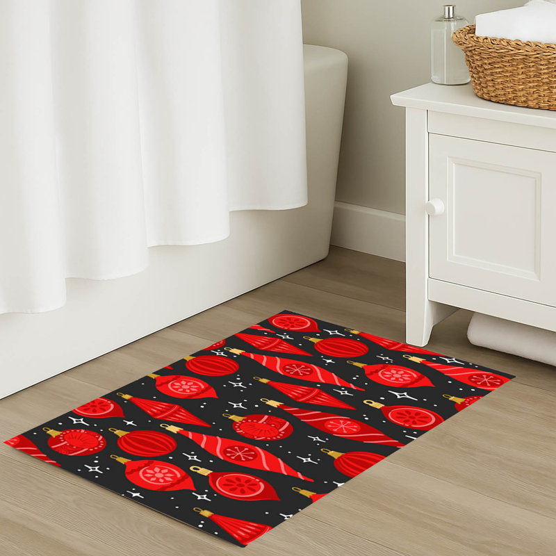 Tapis de bain Ornaments Holiday, Gris anthracite, Simple - L 24 po x l 17 po