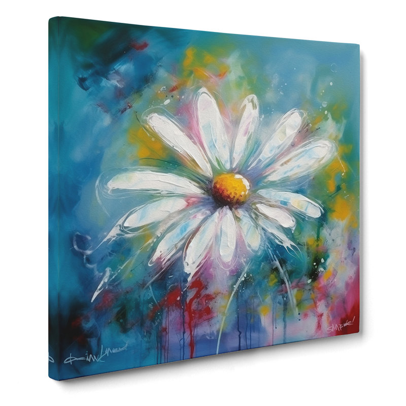 Daisy Abstract Expressionism No.1 - Wrapped Canvas, 35cm H x 35cm W x 3cm D