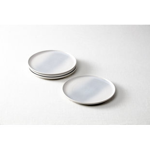 Assiette plate en grès de 10,75 po Cloud White