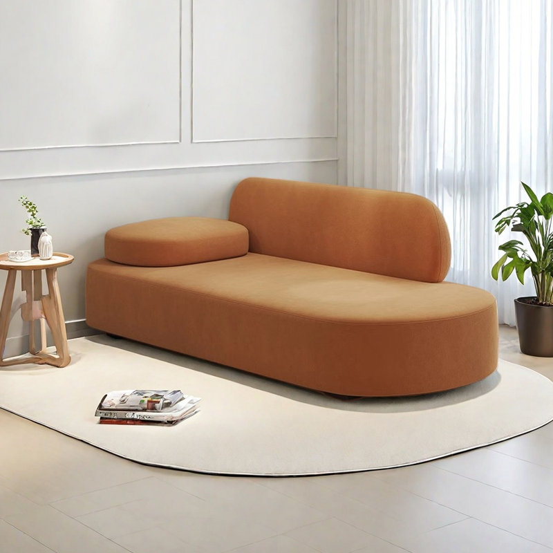 Méridienne légère et luxueuse, Orange, Orienté à gauche (vu de face)