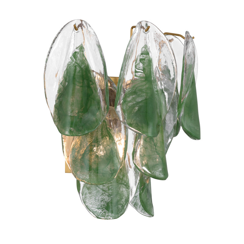 Verla Crest 14.75" High 2-Light Wall Sconce, Green