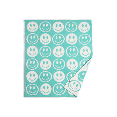 Children'S Mini Happy Face Pattern Luxury Soft Throw Blanket