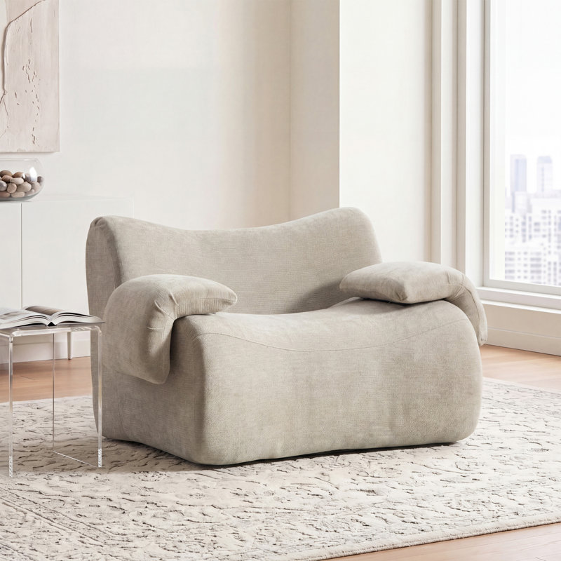 1 Seater Chenille Sofa, Grey