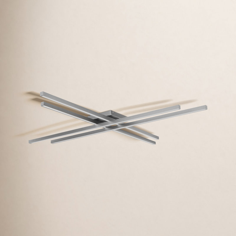 Plafonnier encastré 1 lumière Rendon, Nickel brossé, 42"