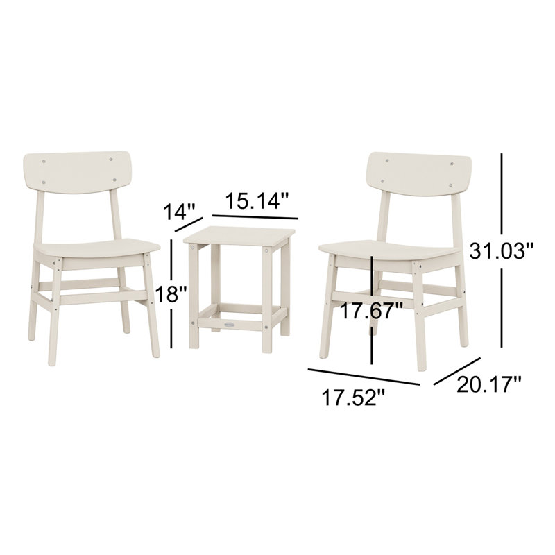 Modern Studio Urban Chair 3-Piece Seating Set, Sand
