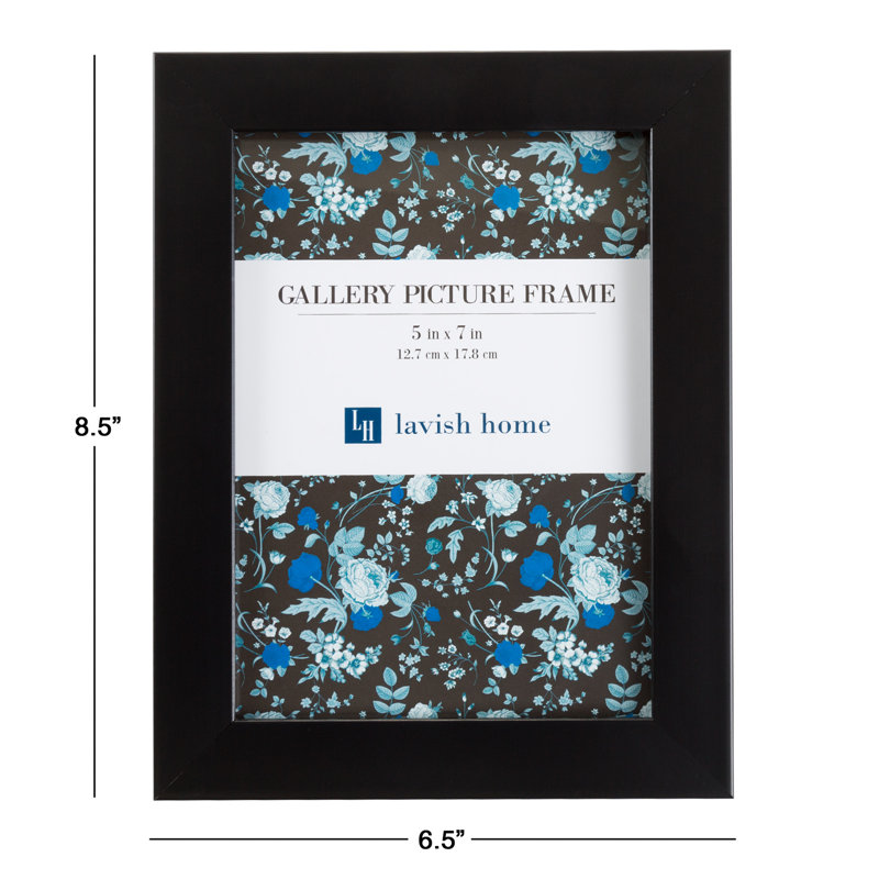 Classic 5x7 Black Tabletop & Wall Picture Frame with Glass Protector