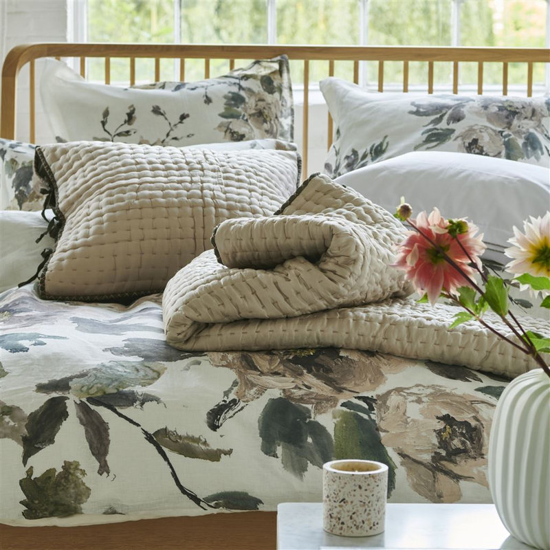 Shanghai Garden Ecru Duvet Cover, King Duvet Cover