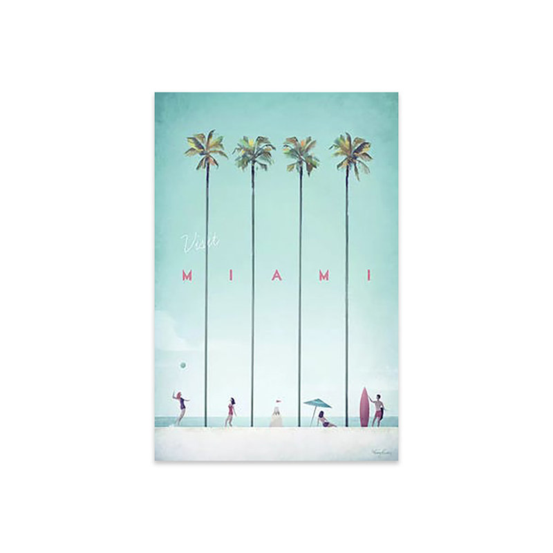 «Visit Miami» par Henry Rivers - impression sans cadre, H 24 po x l 32 po x P 0,25 po