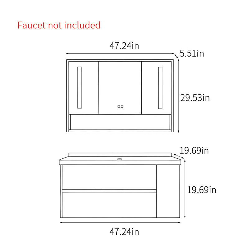 Armoire de salle de bain simple de style français