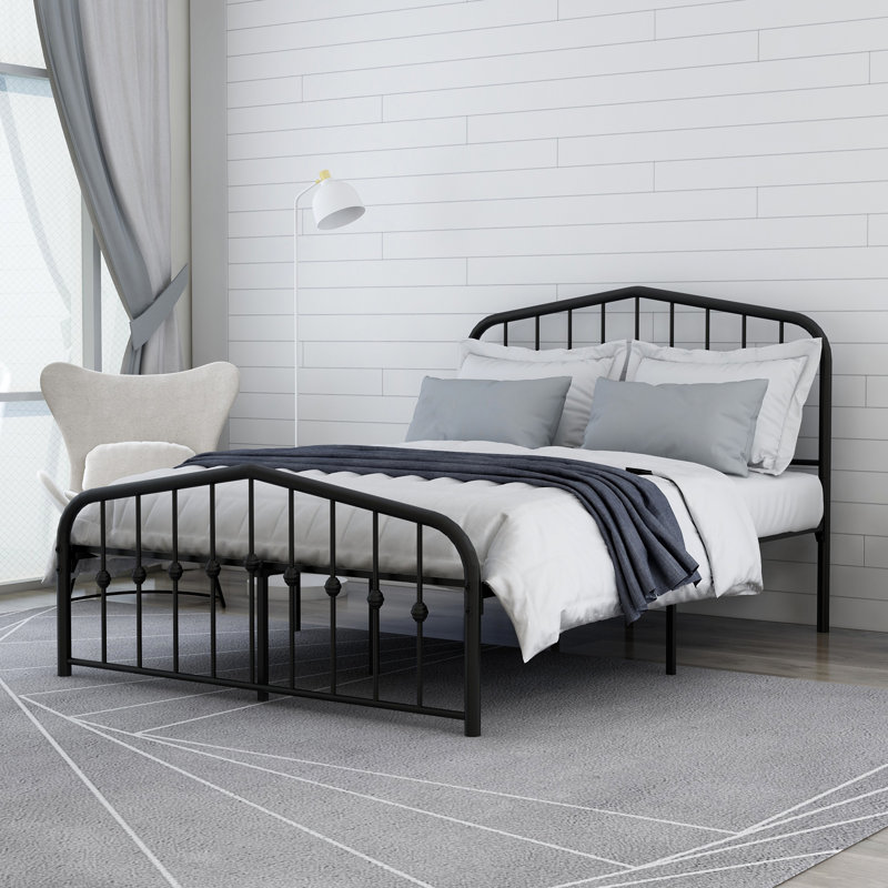 Bernitta Metal Slat Bed, Full/Double, Black