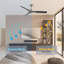 Nickel brossé intérieur / extérieur de 52 pouces Kantor avec pales en ABS noir mat, moteur à courant continu Whisper-Silence, télécommande, trousse sans lumière (3 pales)-776532990-776532984