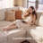 Rundey L Shaped Corduroy Sleeper Upholstered Sectional Sofa Couch-119110880