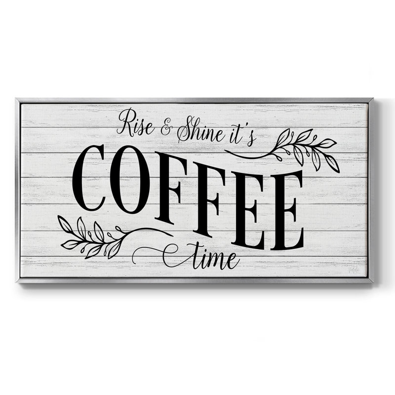 Coffee Time- Framed Gallery Wrapped Canvas -Ready to Hang, Silver, 21" H x 41" W