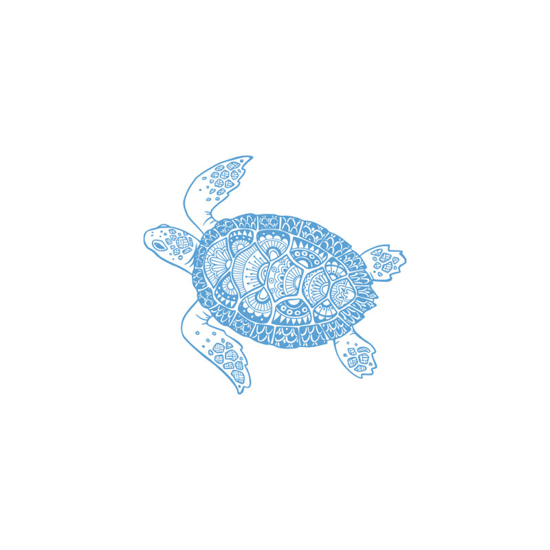 Décalcomanie murale autocollant en écaille tortue, Bleu givré