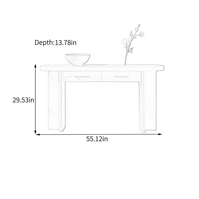 Console en bois de pin, 39,37 po H x 55,12 po L x 13,78 po P