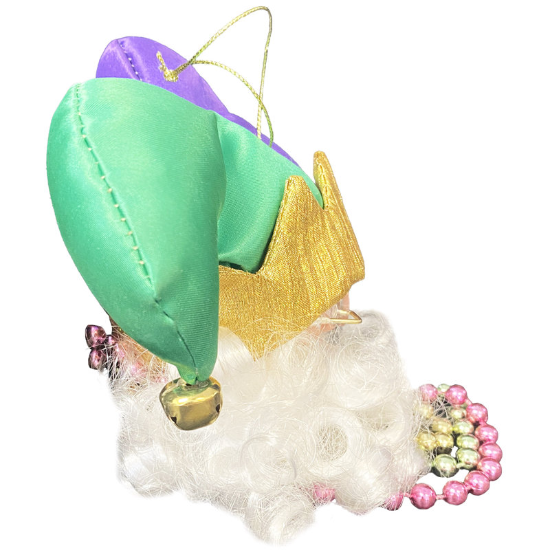 Ornement tête de bouffon 6 "Mardi Gras